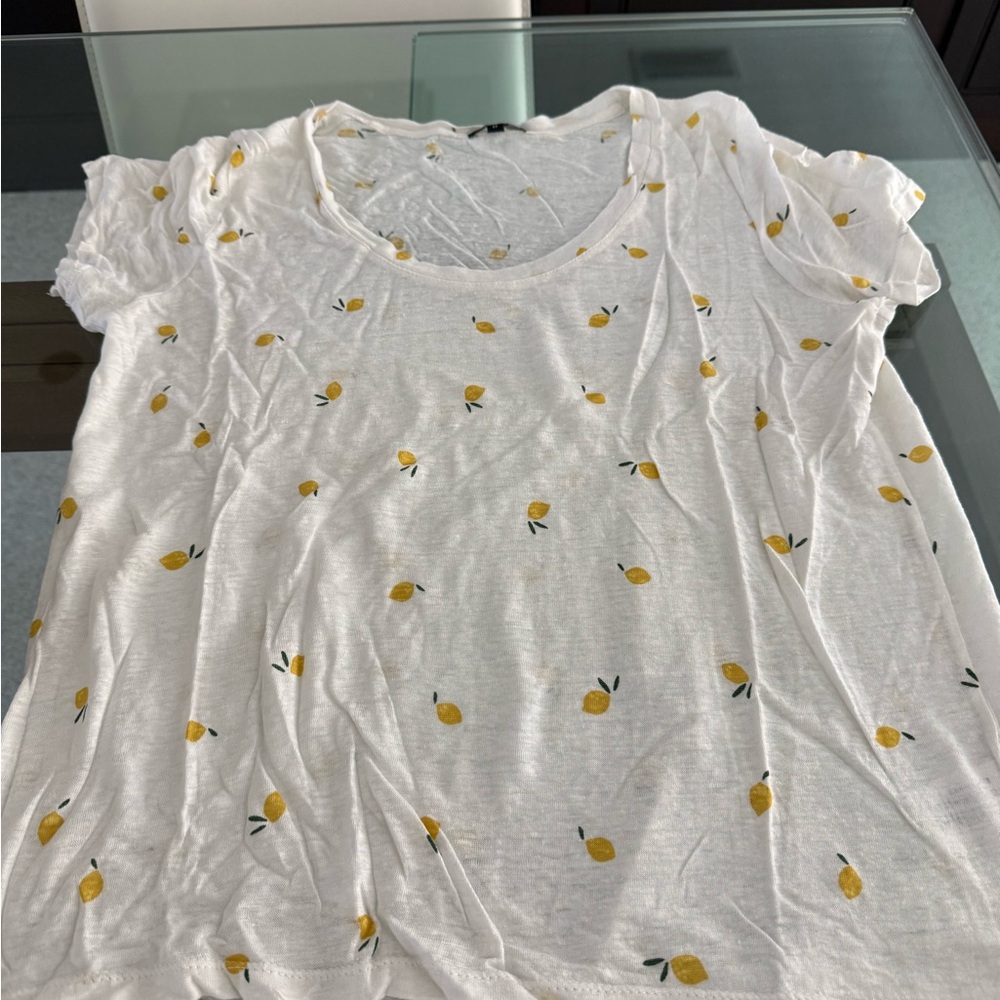 RAILS medium Women’s White Lemon Print Short Sleeve Tee